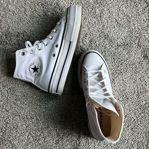 White Platform Converse Sneakers